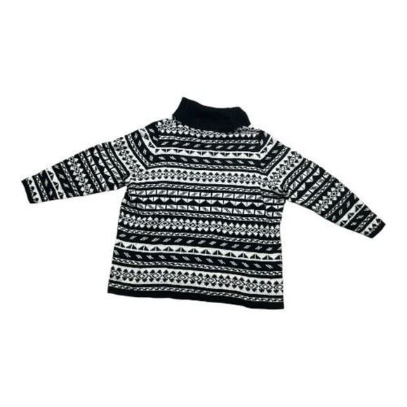 Lane Bryant Plus Size 22/24 Black White Acrylic Pullover Sweater Turtleneck Knit - Picture 6 of 12